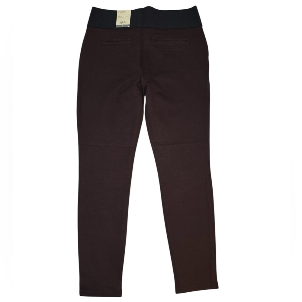 Style & Co. Ponte Leggings Mid Rise Chocolate Brown Size L - Picture 2 of 11